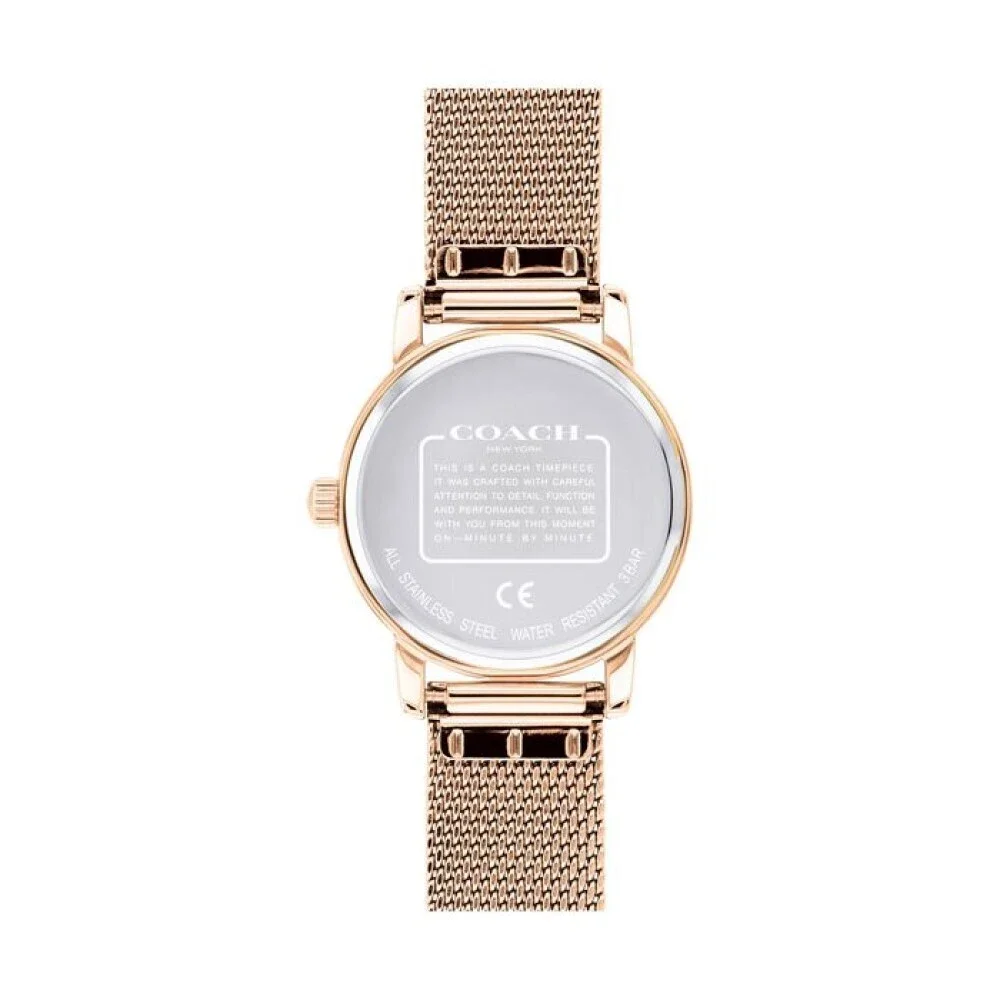 COACH 14503745 GRAND ROSE GOLD TONE STAINLESS STEEL MESH BAND WOMEN'S WATCH